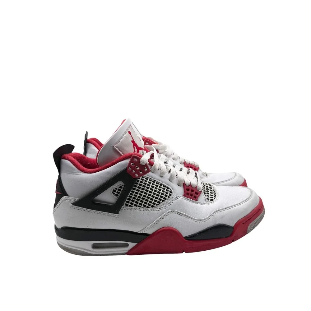 Nike Air Jordan 4 Retro Fire Red 2020 White Black Mens Sneakers Size 11